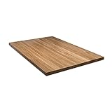Rikmani Tablero de madera maciza de roble, mesa de comedor, escritorio, cocina, mesa de trabajo, tablero de roble macizo, 140 x 62 x 3 cm, oscuro (Classic)