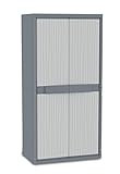 Terry, Jumbo 3900 UW, armario interior y exterior de dos puertas, divisor vertical, 4 estantes internos. Material plástico, dimensiones 89,7x53,7x180 cm, color gris