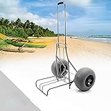 YXGLL Carros de playa para la arena, con ruedas de globo de PVC de 12 pulgadas, carrito de arena plegable de altura ajustable, para picnic, pesca, playa