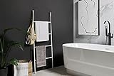 Kasahome - Toallero para muebles de baño moderno de metal, 27 x 100 cm, con 3 estantes, blanco o negro (blanco)