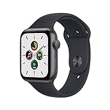 Apple Watch SE de 1.ªgeneración (GPS, 44mm) Reloj Inteligente con Caja de Aluminio en Gris Espacial - Correa Deportiva en Color Medianoche - Talla única. Monitor de entreno y Actividad