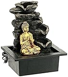 Zen Light Shira - Fuente de Interior, con Bomba e iluminación led, Resina, tamaño único, Negra