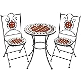 TecTake 401637 - Conjunto de Muebles de jardín Mosaico Mesa con sillas terraza Metal cerámica