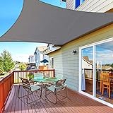 Aytop Toldo Vela de Sombra Rectangular Impermeable, 3 x 3M Vela de Sombra Protección UV para Exteriores Patio Terraza Camping Jardín al Aire Libre - Gris