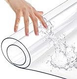 Mantel Transparente de PVC Plástico Grueso Impermeable para Mesa Cocina 160x90cm