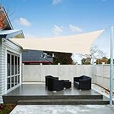 AXT SHADE Toldo Vela de Sombra Impermeable Rectangular 3x4m Protección Rayos UV para Exterior Terraza Patio Jardín-Crema