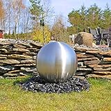 CLGarden Grande Bola Decorativa de Acero Inoxidable para la construcción de una Fuente de jardín, DIY, Cepillado Mate con diámetro 48cm, Juguetes de Agua de Exterior