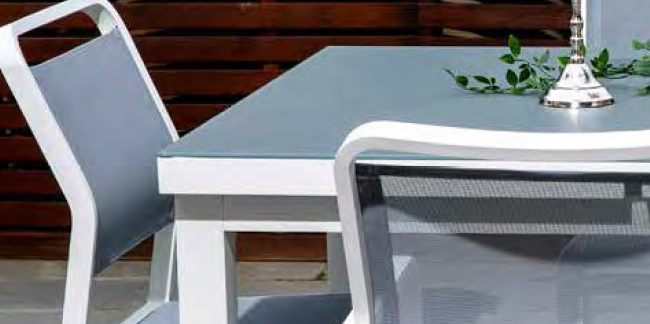 mesa para terraza para aluminio blanco